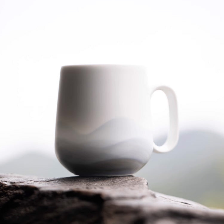 Hand-painted Coffee and Tea Mug (Foggy Mountains)