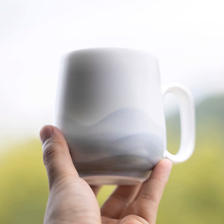 Hand-painted Coffee and Tea Mug (Foggy Mountains)