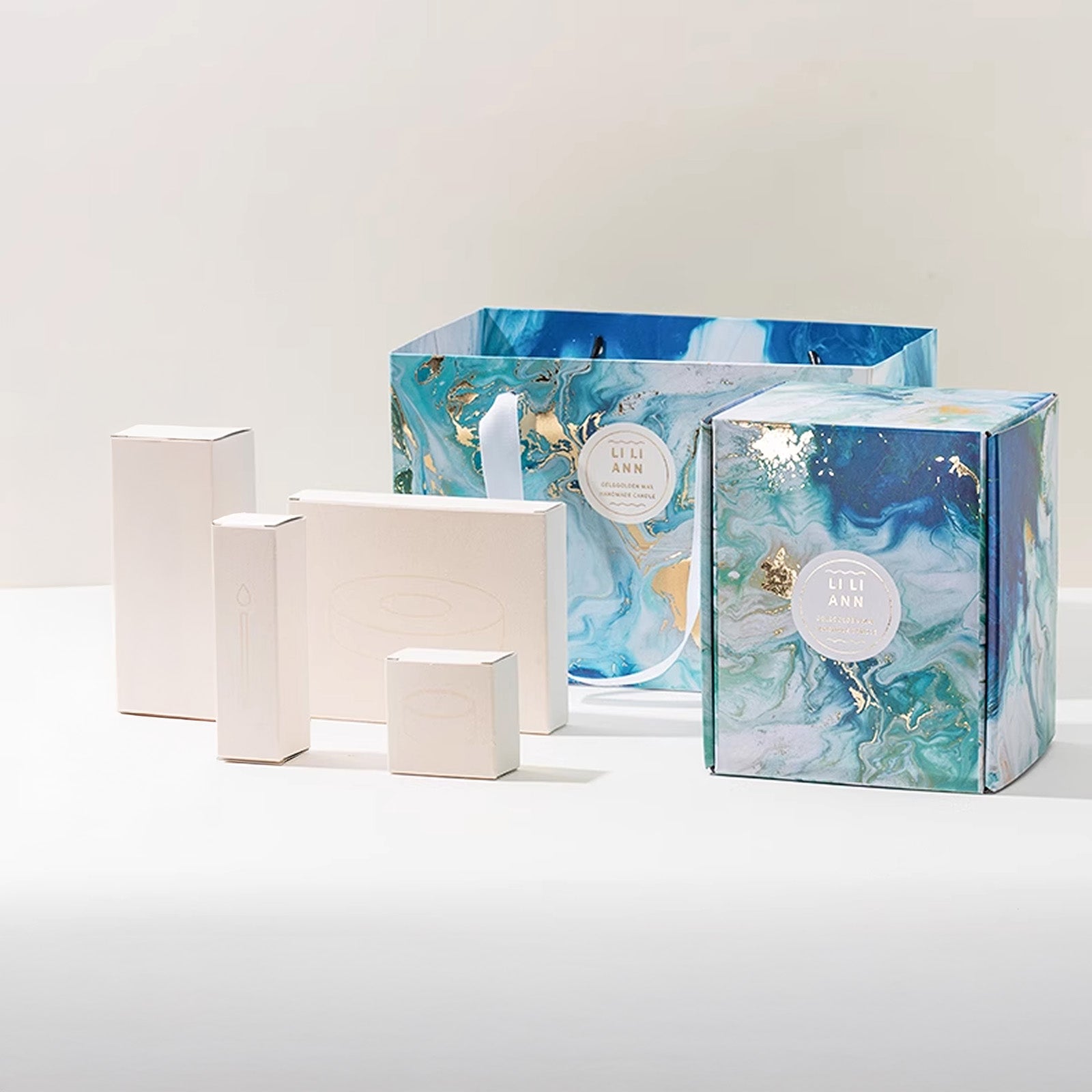 Handmade Crystal Candle Set (Snowkissed Rose)